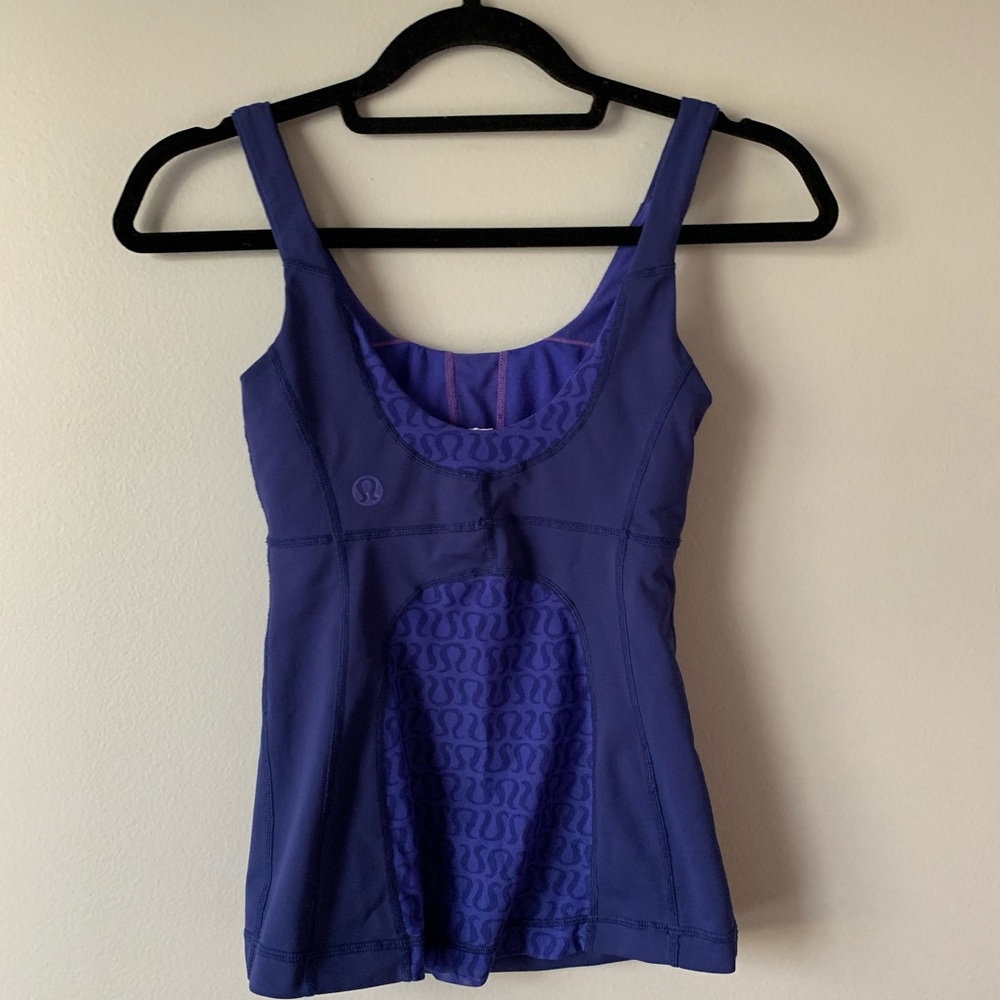 Sz. 0 Lululemon bluish purple tank top w mesh back